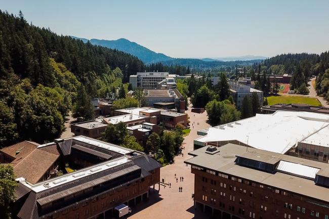 Overhead view of the campus of Western Washington University