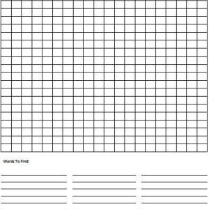 Blank word search template